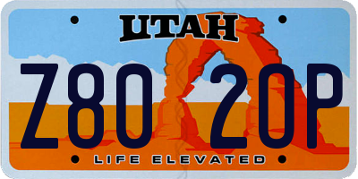 UT license plate Z802OP