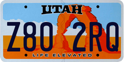 UT license plate Z802RQ