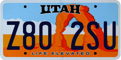 UT license plate Z802SU