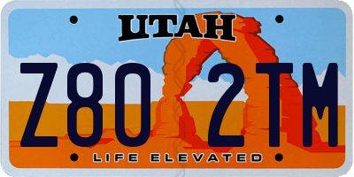 UT license plate Z802TM