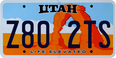 UT license plate Z802TS