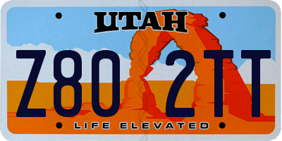 UT license plate Z802TT