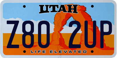 UT license plate Z802UP