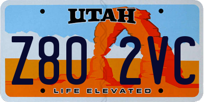 UT license plate Z802VC