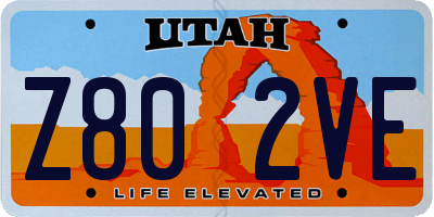 UT license plate Z802VE