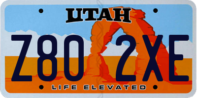 UT license plate Z802XE