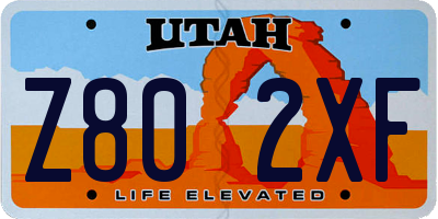 UT license plate Z802XF