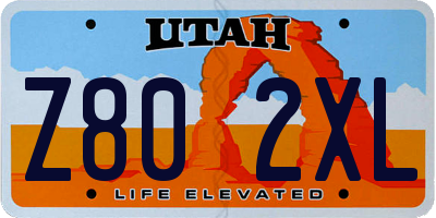 UT license plate Z802XL