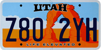 UT license plate Z802YH