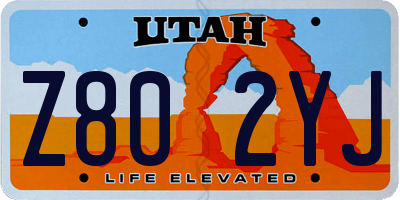 UT license plate Z802YJ