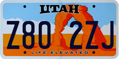 UT license plate Z802ZJ