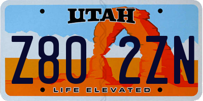 UT license plate Z802ZN