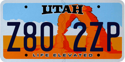UT license plate Z802ZP