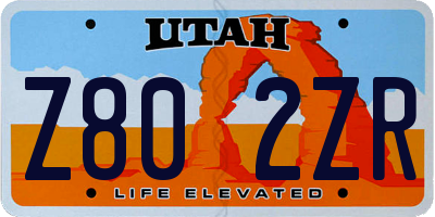 UT license plate Z802ZR