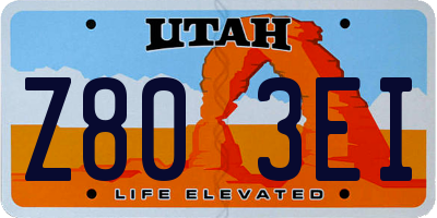 UT license plate Z803EI