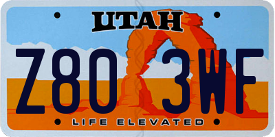 UT license plate Z803WF