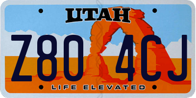 UT license plate Z804CJ