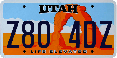 UT license plate Z804DZ
