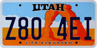 UT license plate Z804EI