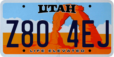 UT license plate Z804EJ