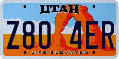 UT license plate Z804ER