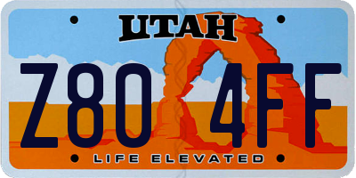 UT license plate Z804FF