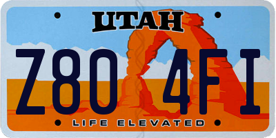 UT license plate Z804FI
