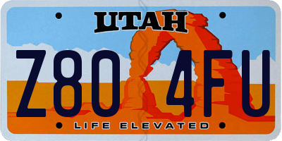 UT license plate Z804FU