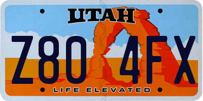 UT license plate Z804FX