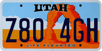 UT license plate Z804GH