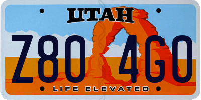 UT license plate Z804GO