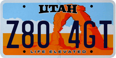 UT license plate Z804GT