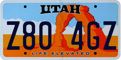 UT license plate Z804GZ