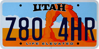UT license plate Z804HR