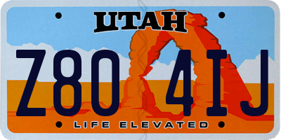 UT license plate Z804IJ