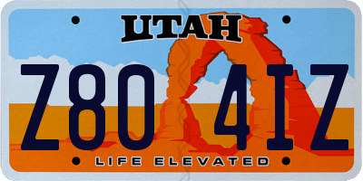 UT license plate Z804IZ