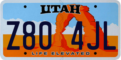 UT license plate Z804JL