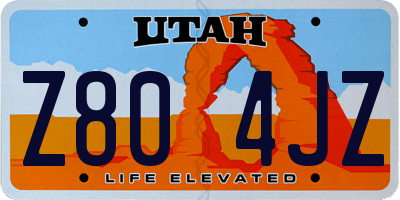 UT license plate Z804JZ