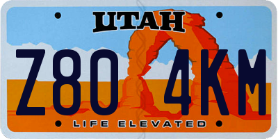 UT license plate Z804KM