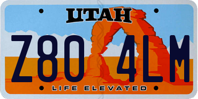 UT license plate Z804LM