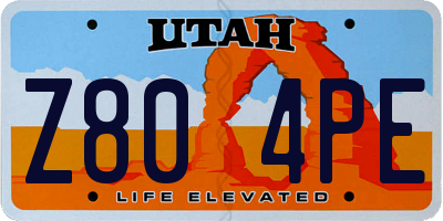 UT license plate Z804PE
