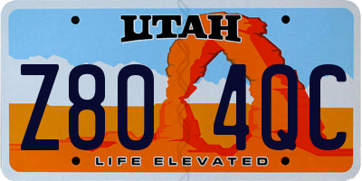 UT license plate Z804QC