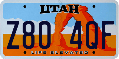 UT license plate Z804QF