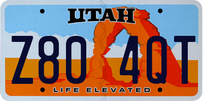 UT license plate Z804QT