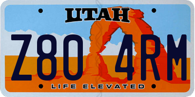 UT license plate Z804RM
