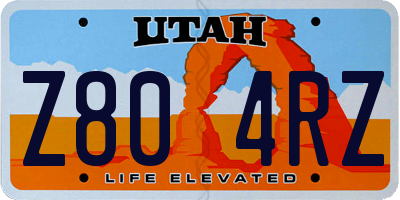 UT license plate Z804RZ