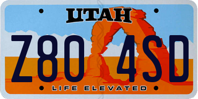UT license plate Z804SD