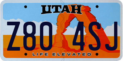 UT license plate Z804SJ