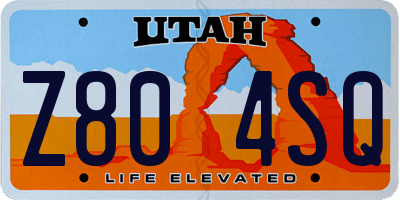 UT license plate Z804SQ