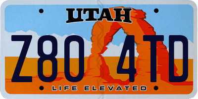 UT license plate Z804TD